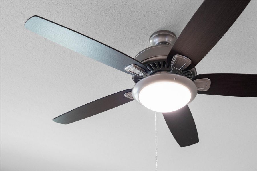 This contemporary ceiling fan will make a room feel up to 4–8 degrees cooler and redistribute rising warm air in the winter.