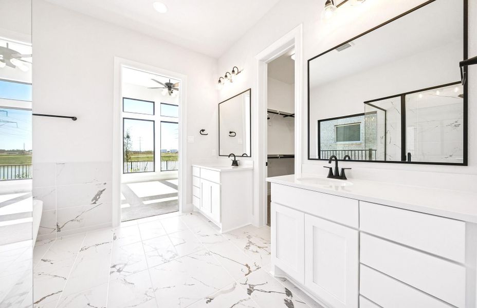 Furnished interior view inside a new home in Bridgeland 60′, Cypress (Image 10).