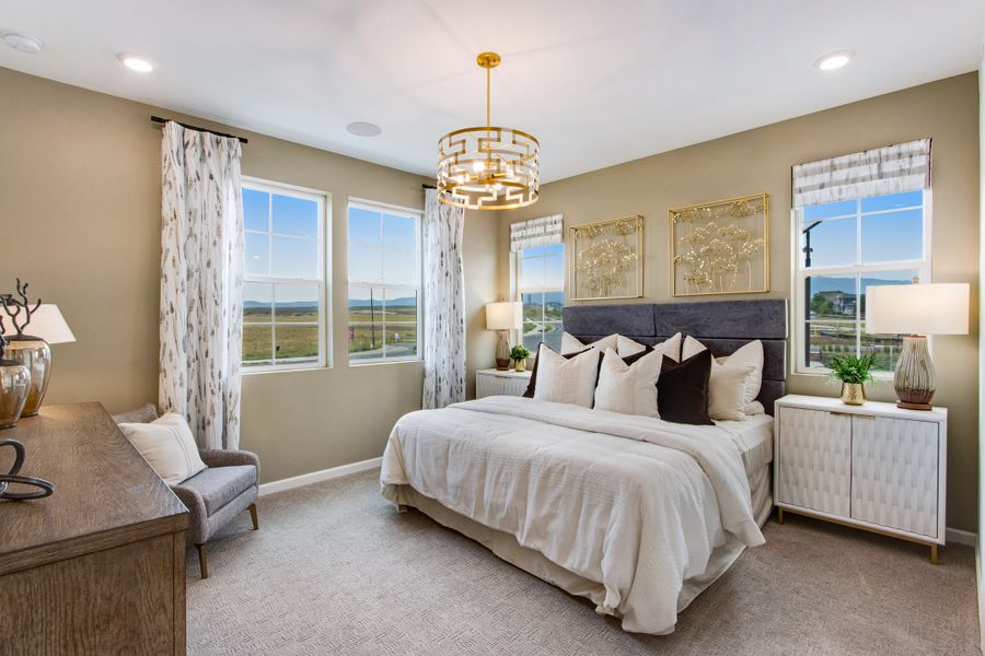 Furnished interior view inside a new home in Candelas Townhomes, Arvada (Image 14). Furnished interior view inside a new home in Candelas Townhomes, Arvada (Image 14).