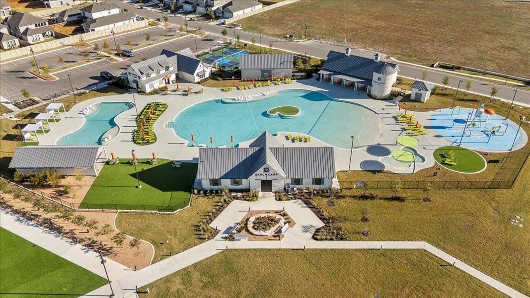 Aerial view of a pool area - Santa Rita Ranch Aerial view of a pool area - Santa Rita Ranch
