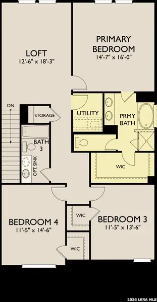 2D floor plan layout of this home in Hennersby Hollow, San Antonio, TX (Image 3).