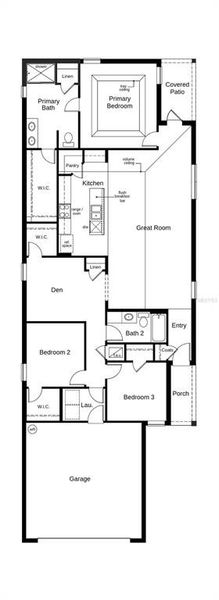 2D floor plan layout of this home in Hickory Ranch, Auburndale, FL (Image 3).