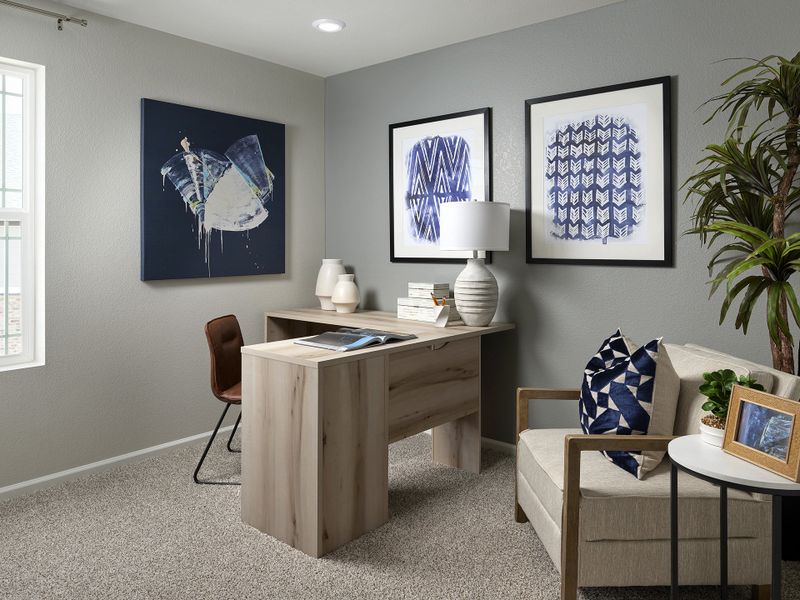 Furnished interior view inside a new home in Horizon Uptown: The Mountain Collection, Aurora (Image 4). Furnished interior view inside a new home in Horizon Uptown: The Mountain Collection, Aurora (Image 4).