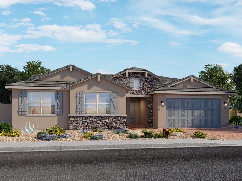 Representative exterior photo of a completed home built from the Roman by Meritage Homes in Paloma Creek - Signature Series, Surprise, AZ (Image 2).