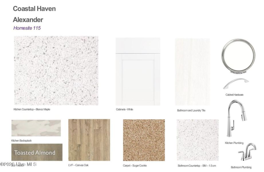 Sample of building materials used in homes in Coastal Haven, Leland (Image 13).