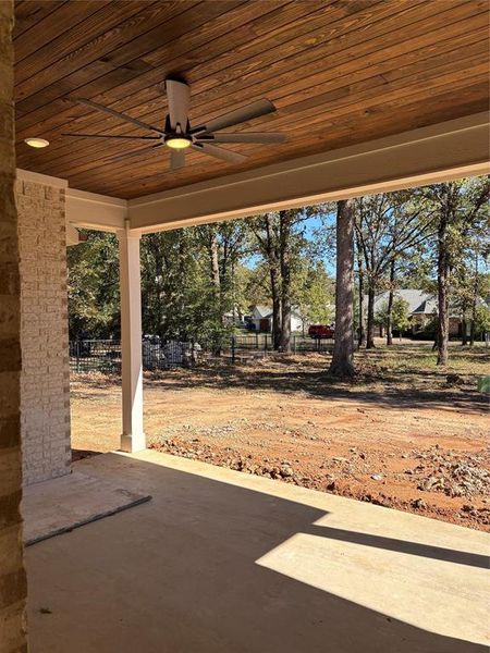 Large covered Porch, back yard