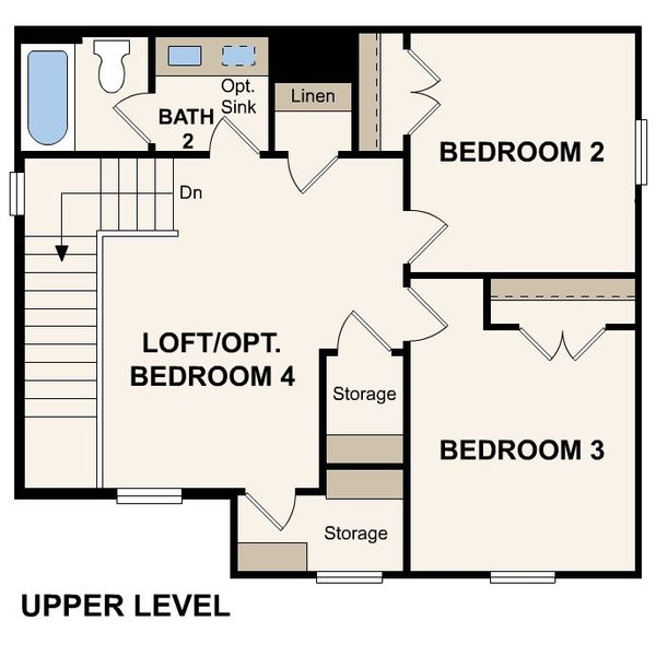 2D floor plan layout for the Hawthorn by Century Communities in Ambergrove, Royse City, TX (Image 5).