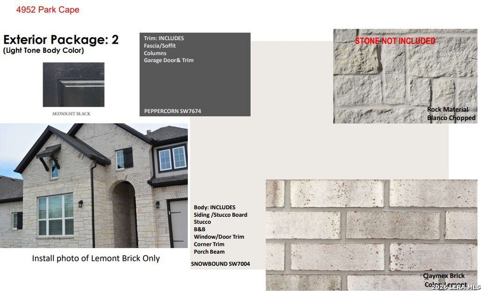 Sample of building materials used in homes in The Parklands, Schertz (Image 5).