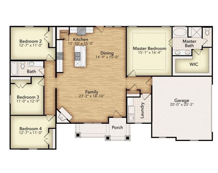 2D floor plan layout of this home in Oak Valley, Oak Ridge, TX (Image 5). 2D floor plan layout of this home in Oak Valley, Oak Ridge, TX (Image 5).
