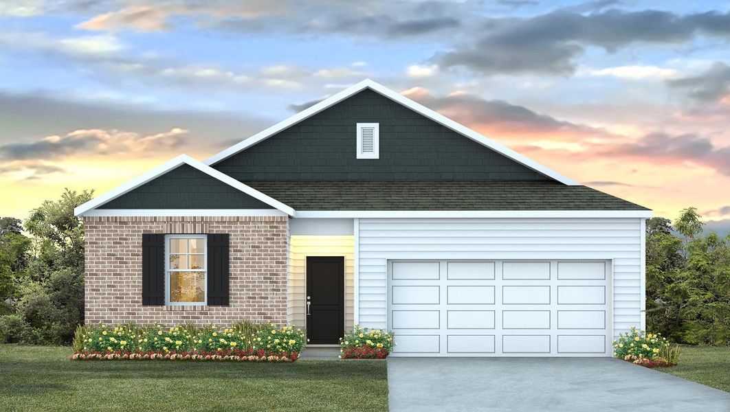 Front exterior of a new home in Sease's Pond, Gilbert, SC, highlighting curb appeal (Image 1). Front exterior of a new home in Sease's Pond, Gilbert, SC, highlighting curb appeal (Image 1).