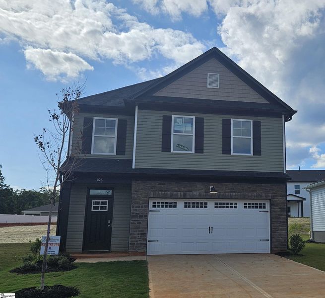 Front exterior of a new home in Sedona, Greenville, SC, highlighting curb appeal (Image 2). Front exterior of a new home in Sedona, Greenville, SC, highlighting curb appeal (Image 2).