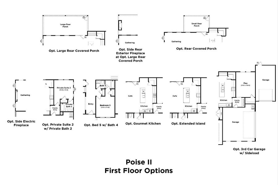 2D floor plan layout for the Poise II by DRB Homes in Richvale Estates, Fairview, TN (Image 4).