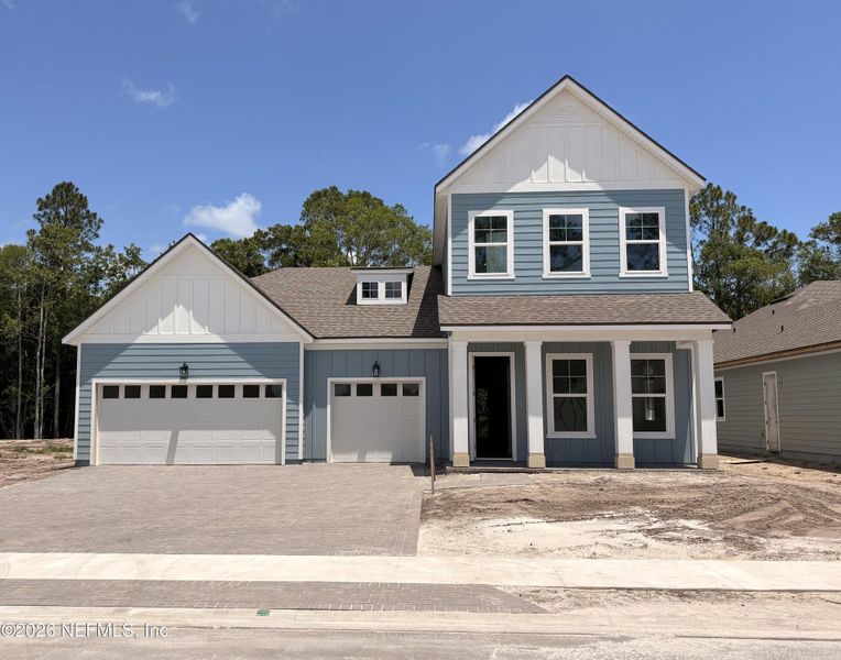 Front exterior of a new home in , St. Augustine, FL, highlighting curb appeal (Image 1). Front exterior of a new home in , St. Augustine, FL, highlighting curb appeal (Image 1).