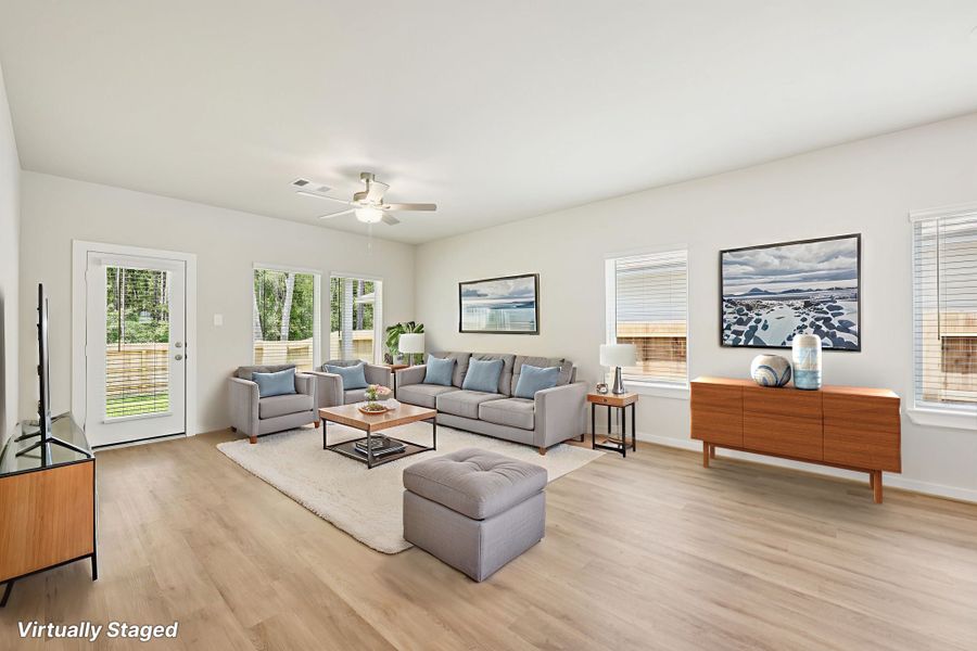 Furnished interior view inside a new home in Granger Pointe - Traditional Series, Conroe (Image 3).