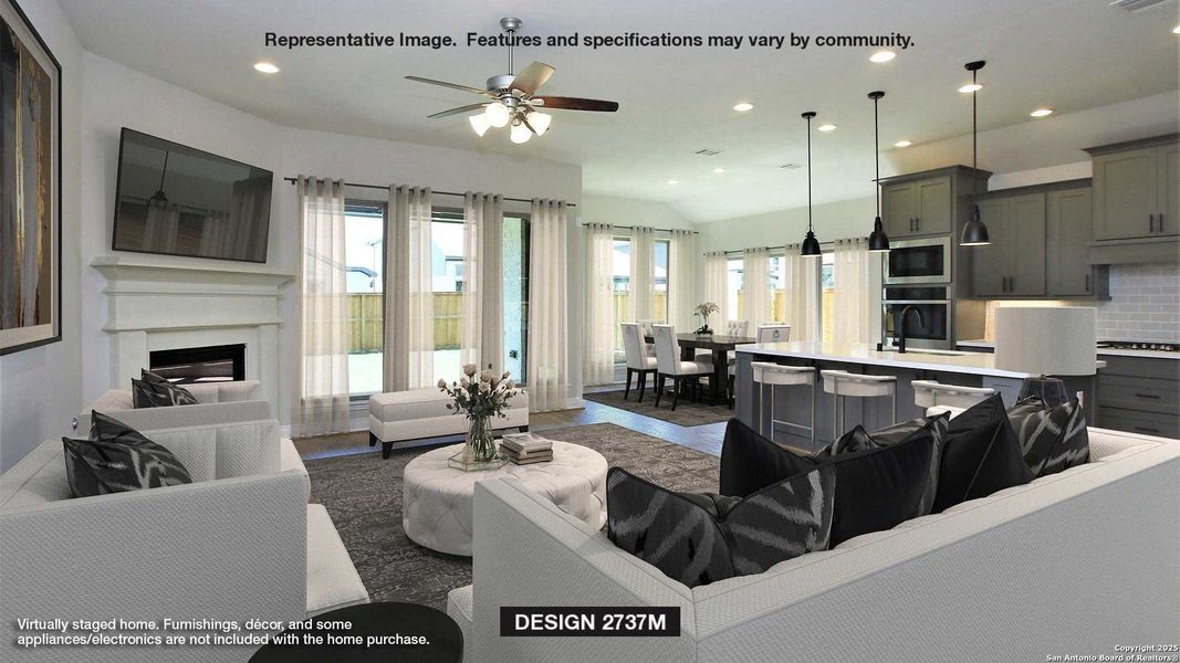 Furnished interior view inside a new home in Hidden Canyon 55', San Antonio (Image 6). Furnished interior view inside a new home in Hidden Canyon 55', San Antonio (Image 6).
