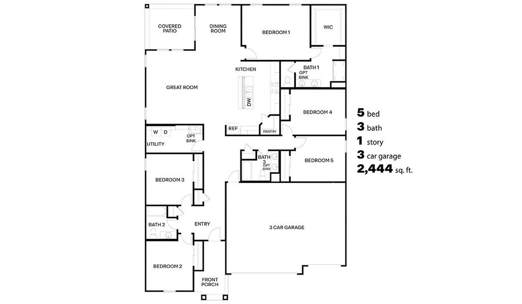 2D floor plan layout for the Jerome by D.R. Horton in Saguaro Bloom, Marana, AZ (Image 3). 2D floor plan layout for the Jerome by D.R. Horton in Saguaro Bloom, Marana, AZ (Image 3).