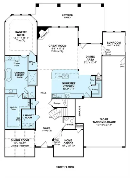 The Jonathan floor plan by K. Hovnanian® Homes. 1st Floor shown. *Prices, plans, dimensions, features, specifications, materials, and availability of homes or communities are subject to change without notice or obligation.