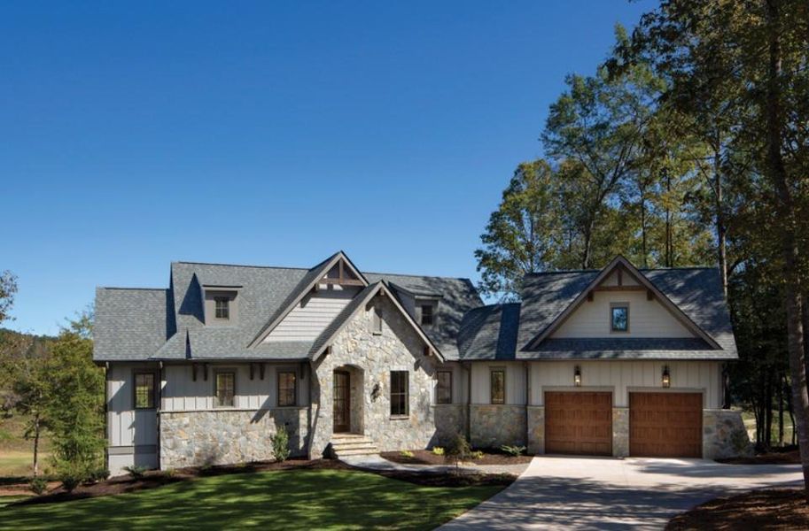 Front exterior of a new home in , Gainesville, GA, highlighting curb appeal (Image 1). Front exterior of a new home in , Gainesville, GA, highlighting curb appeal (Image 1).