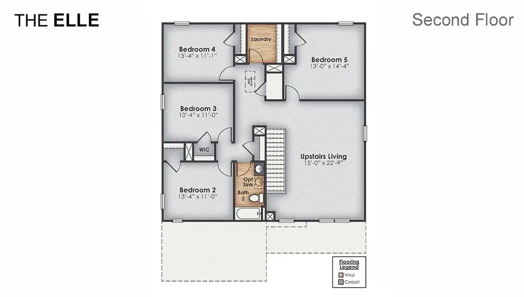 2D floor plan layout of this home in Cedar Hill Landing, Navassa, NC (Image 3). 2D floor plan layout of this home in Cedar Hill Landing, Navassa, NC (Image 3).