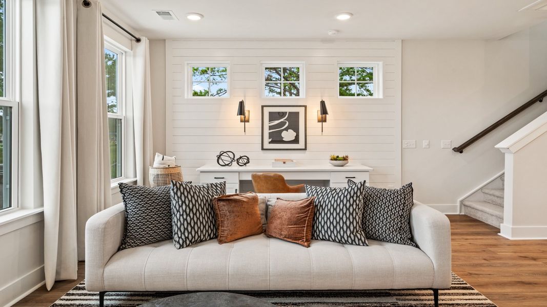 Representative furnished interior of a home built from the Jennings by DRB Homes in Clear Springs Townhomes, North Charleston (Image 11). Representative furnished interior of a home built from the Jennings by DRB Homes in Clear Springs Townhomes, North Charleston (Image 11).