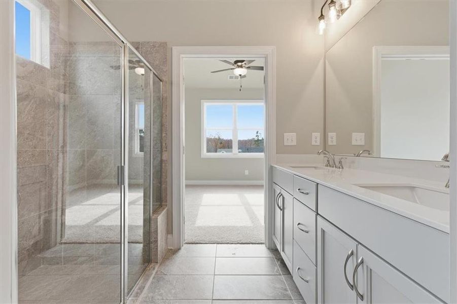 Furnished interior view inside a new home in Lakeside at Great Sky, Canton (Image 12).