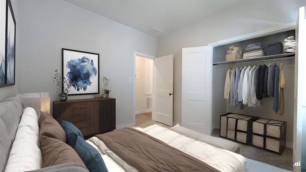 2nd Bedroom- Virtually staged for an idea only.