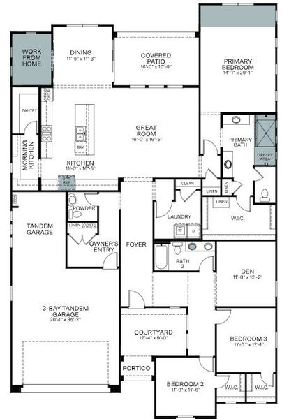 2D floor plan layout of this home in Legends at Thunderbird, Glendale, AZ (Image 7).