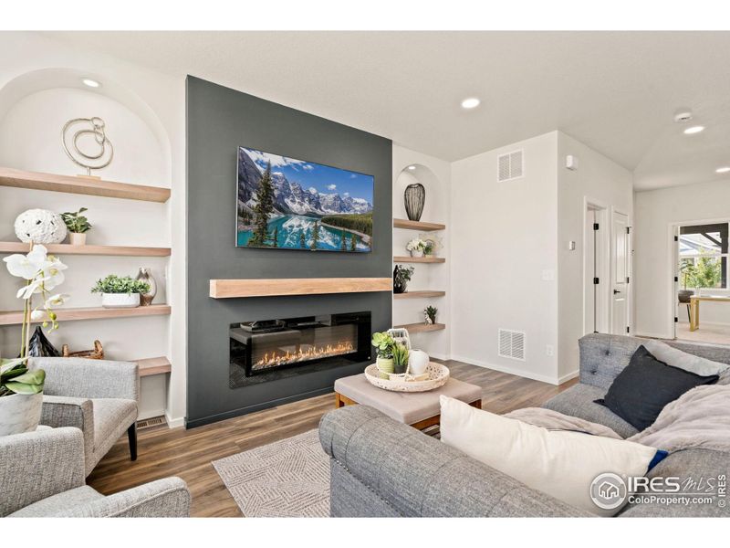 Great Space with Fireplace opens to Entry