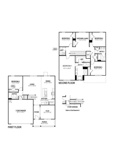 2D floor plan layout for the Hayden by D.R. Horton in Aurora Creek, Dallas, GA (Image 3).