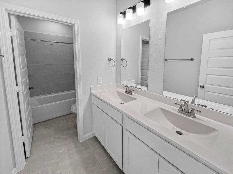 The Princeton II- Hall Bath 3 with dual vanities The Princeton II- Hall Bath 3 with dual vanities