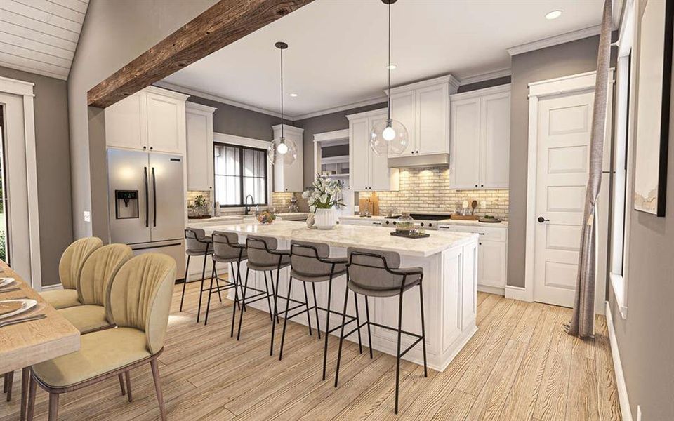 Furnished interior view inside a new home in Oak Water Ranch, Granbury (Image 7).