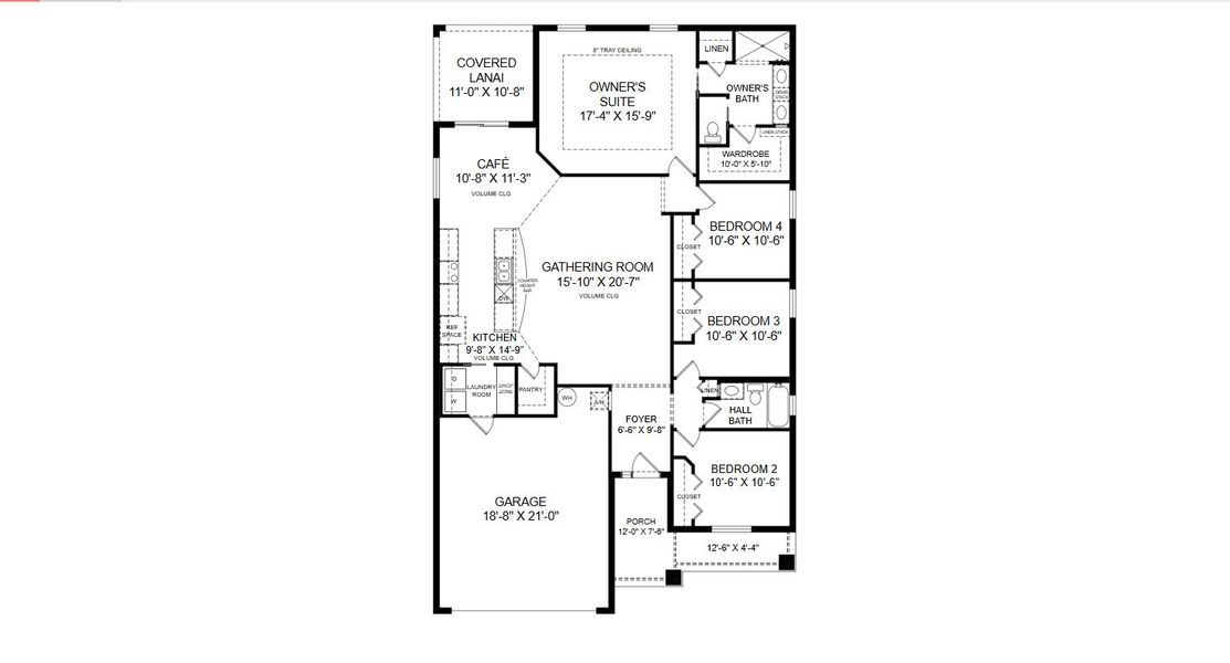 2D floor plan layout for the Raychel by Highland Homes of Florida in Vista Trace, Belleview, FL (Image 3). 2D floor plan layout for the Raychel by Highland Homes of Florida in Vista Trace, Belleview, FL (Image 3).