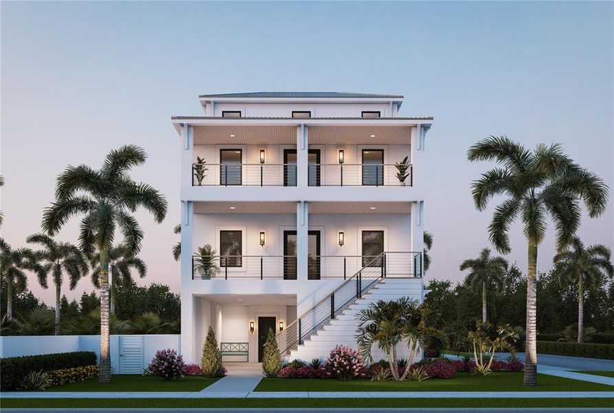 Front exterior of a new home in , Sarasota, FL, highlighting curb appeal (Image 1).