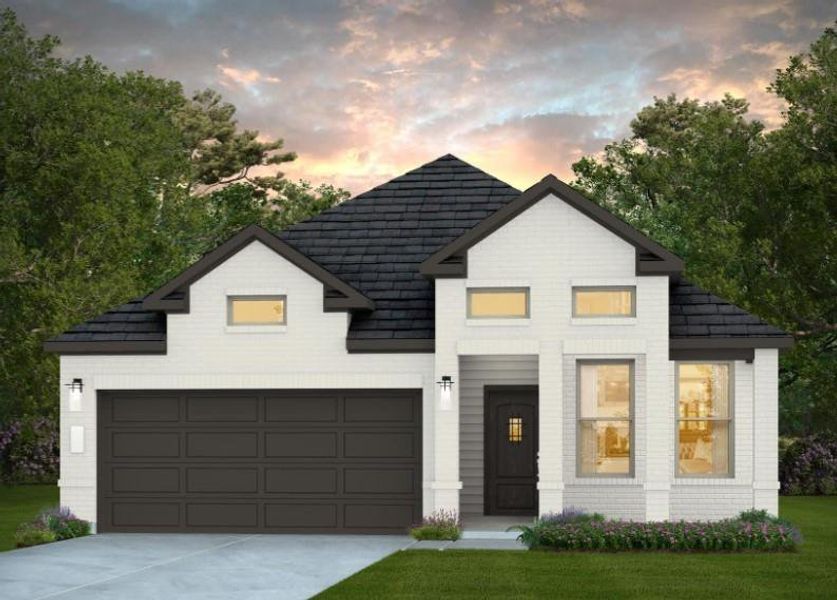 Front exterior of a new home in Ellerden, Tomball, TX, highlighting curb appeal (Image 1). Front exterior of a new home in Ellerden, Tomball, TX, highlighting curb appeal (Image 1).