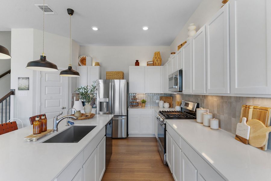 Representative furnished interior of a home built from the Windsor – 45′ Lot by Chesmar Homes in Bridgeland, Cypress (Image 6).