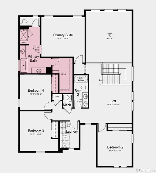 Structural options added include: covered outdoor living, additional sink at upstairs bath, fireplace, additional doors at multi-gen suite, tub and shower in primary bath, additional bathroom upstairs.