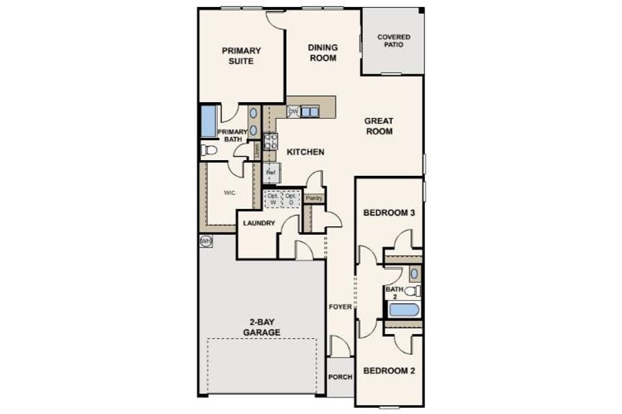2D floor plan layout for the Gilbert by Century Complete in DL Ranch, Lake Havasu City, AZ (Image 3). 2D floor plan layout for the Gilbert by Century Complete in DL Ranch, Lake Havasu City, AZ (Image 3).
