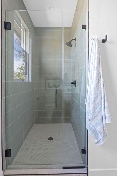 Spacious walk-in shower