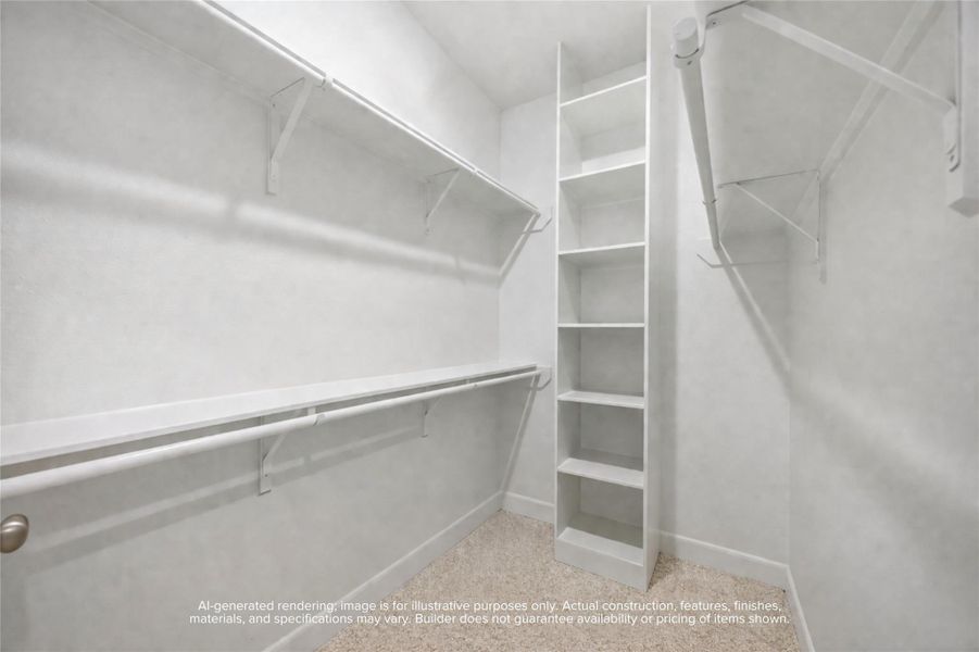 Double the Luxury: A second walk-in closet means storage is never a compromise — with custom shelving and miles of hang space, your wardrobe finally has the home it deserves.