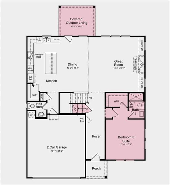 2D floor plan layout of this home in Falls Creek, Flowery Branch, GA (Image 5).