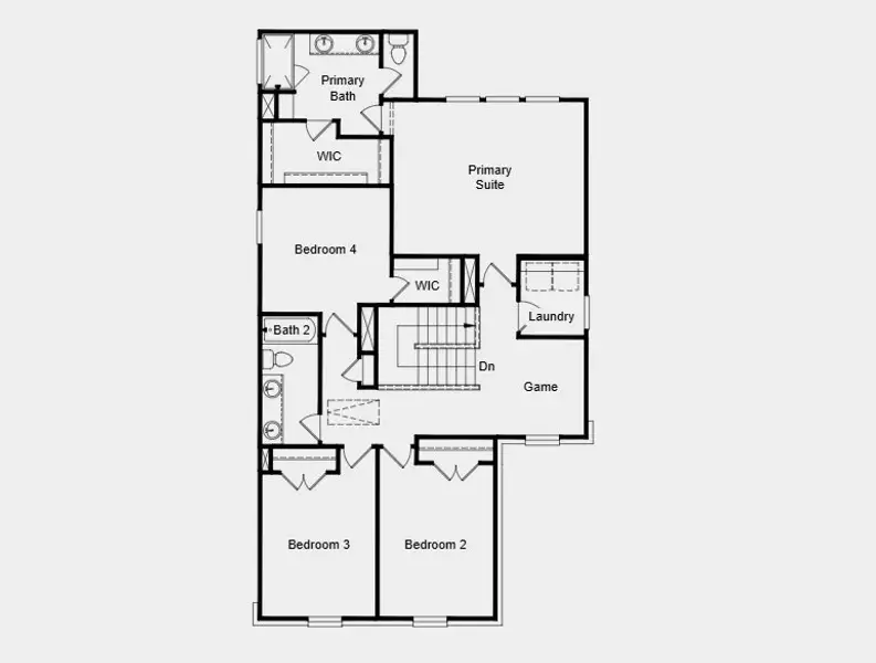 2D floor plan layout for the Cantata 2 by Taylor Morrison in Stonewall Ranch 40s, Liberty Hill, TX (Image 4).