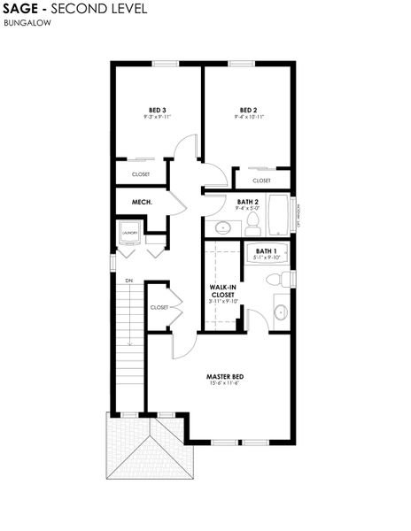 2D floor plan layout for the Sage by Hartford Homes in Bloom, Fort Collins, CO (Image 6).