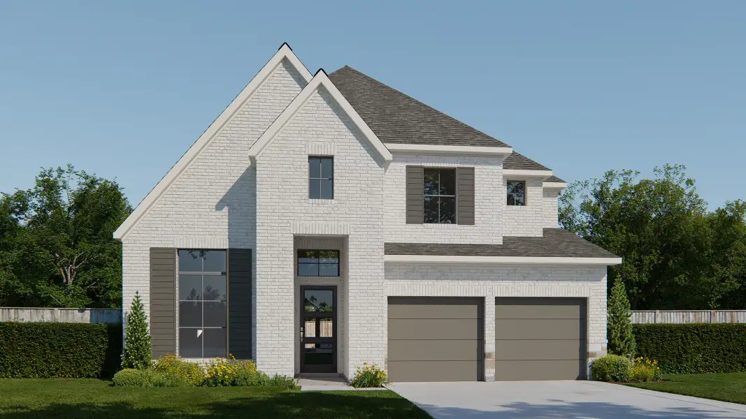 Representative exterior photo of a completed home built from the 2974W by Perry Homes in StoneCreek Estates, Rosenberg, TX (Image 1). Representative exterior photo of a completed home built from the 2974W by Perry Homes in StoneCreek Estates, Rosenberg, TX (Image 1).