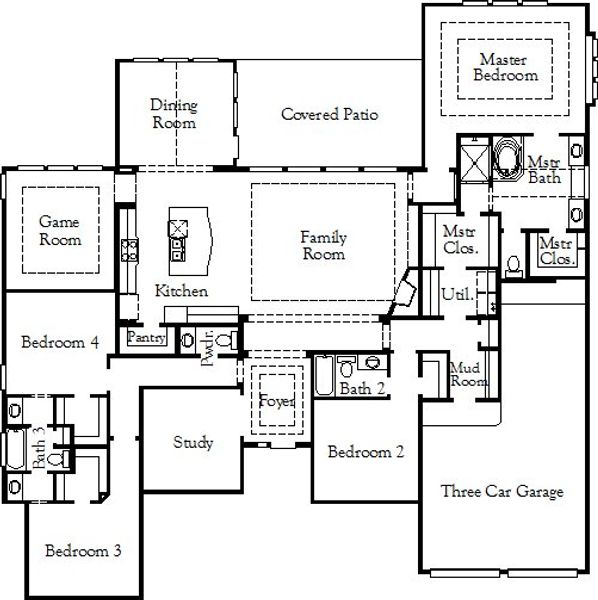 2D floor plan layout for the Galveston by Coventry Homes in Build On Your Lot DFW - Elite Series, Dallas/Ft Worth, TX, Dallas, TX (Image 3). 2D floor plan layout for the Galveston by Coventry Homes in Build On Your Lot DFW - Elite Series, Dallas/Ft Worth, TX, Dallas, TX (Image 3).