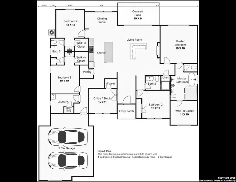 2D floor plan layout of this home in , San Antonio, TX (Image 4).