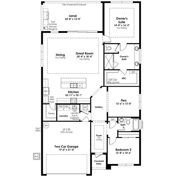 2D floor plan layout of this home in Cresswind DeLand, Deland, FL (Image 4).