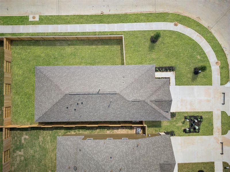 This aerial view of your home shows the amazing view of your lot.