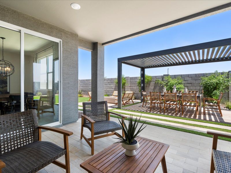 Back Patio in Bailey Floorplan at Bella Vista Trails