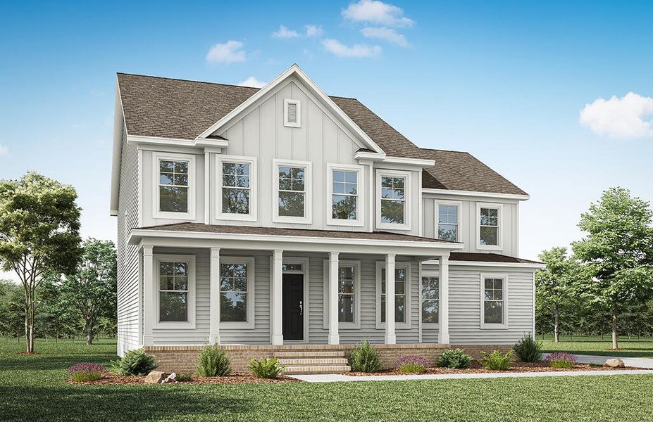 Representative exterior photo of a completed home built from the Colfax by Eastwood Homes in Berea Farms, Four Oaks, NC (Image 9).