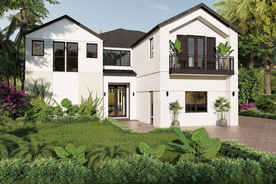 Representative exterior photo of a completed home built from the Oasis by CC Homes in Estates by Turnberry, Davie, FL (Image 9). Representative exterior photo of a completed home built from the Oasis by CC Homes in Estates by Turnberry, Davie, FL (Image 9).